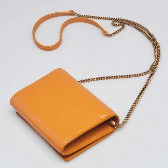 Yves Saint Laurent Beige Smooth Leather Mini Card Case on Chain Bag - Picture 3 of 12